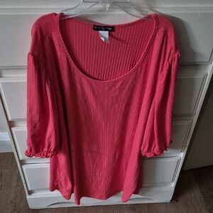 Kim & Cami Women's Coral Orangey Pink Top